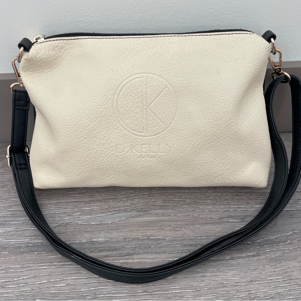 Cream and Black Crossbody Bag